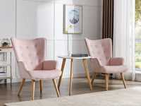 Vately - Poltrona em Veludo Cor-de-Rosa