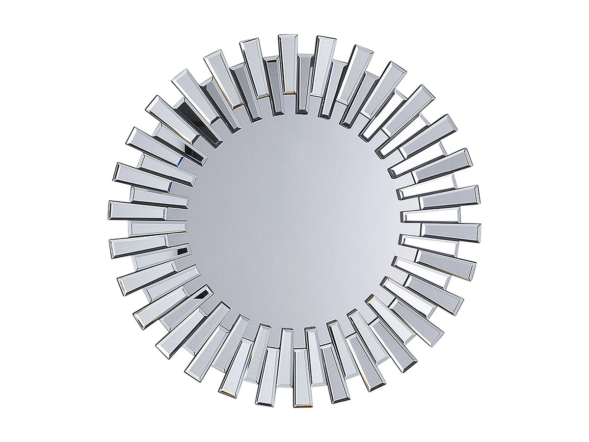 CHOLET - Espelho Decorativo Redondo Sol em MDF - Prateado