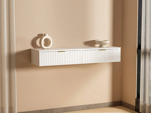 Consola FRALYN - Consola Suspensa com 2 Gavetas - Branco