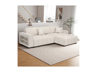 Trocadero - Sofá de Canto Conversível 3 Lugares em Chenille Creme