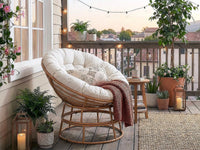 Cadeião Papasan Estilo Bali - Interior e Exterior - Bege