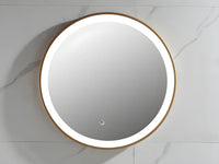 NUMEA - Espelho de Casa de Banho Luminoso Redondo com LEDs - Dourado