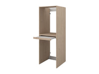 ERKANO - Móvel para Máquina de Lavar e Secar Roupa com Armários e Coluna de Arrumação - Natural Claro e Branco
