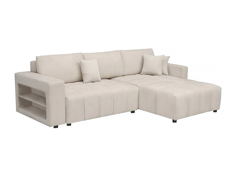 Trocadero - Sofá de Canto Conversível 3 Lugares em Chenille Creme