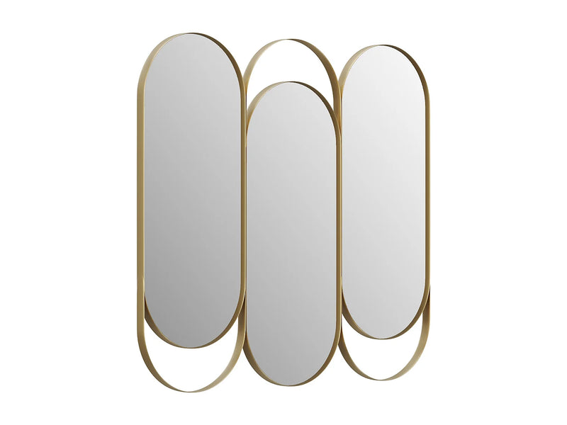 JICHIMI - Espelho Tríptico Art Déco em Metal - Dourado
