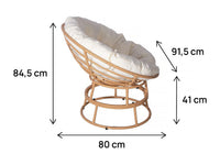 Cadeião Papasan Estilo Bali - Interior e Exterior - Bege