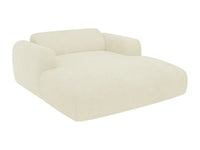Pogni - Chaise Longue 2 Lugares em Veludo Canelado Branco-Sujo