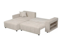 Trocadero - Sofá de Canto Conversível 3 Lugares em Chenille Creme