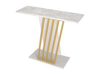 Orsona - Consola Efeito Mármore - Branco e Dourado