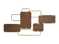 OMAYA - Espelho Art Déco Assimétrico em Metal - Dourado
