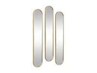 JAYLEN - Conjunto de 3 Espelhos Ovais em Metal - Dourado