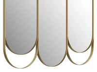 JICHIMI - Espelho Tríptico Art Déco em Metal - Dourado