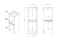 ERKANO - Móvel para Máquina de Lavar e Secar Roupa com Armários e Coluna de Arrumação - Natural Claro e Branco