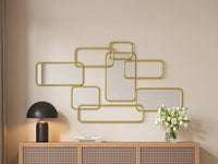 OMAYA - Espelho Art Déco Assimétrico em Metal - Dourado