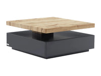 Kyria - Mesa de Centro com Tampo Giratório e 1 Gaveta em MDF - Antracite e Carvalho
