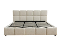 DILUDO - Cama com Espaço de Arrumação 160x200 cm em Tecido Bouclé - Bege