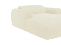 Pogni - Chaise Longue 2 Lugares em Veludo Canelado Branco-Sujo