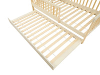 PROVIATI - Cama 90x190 cm com Gaveta Deslizante em Pinho e MDF - Bege e Natural
