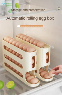 Organizador de Ovos para Frigorífico com Sistema de Rolar Automático — 2 a 4 Camadas