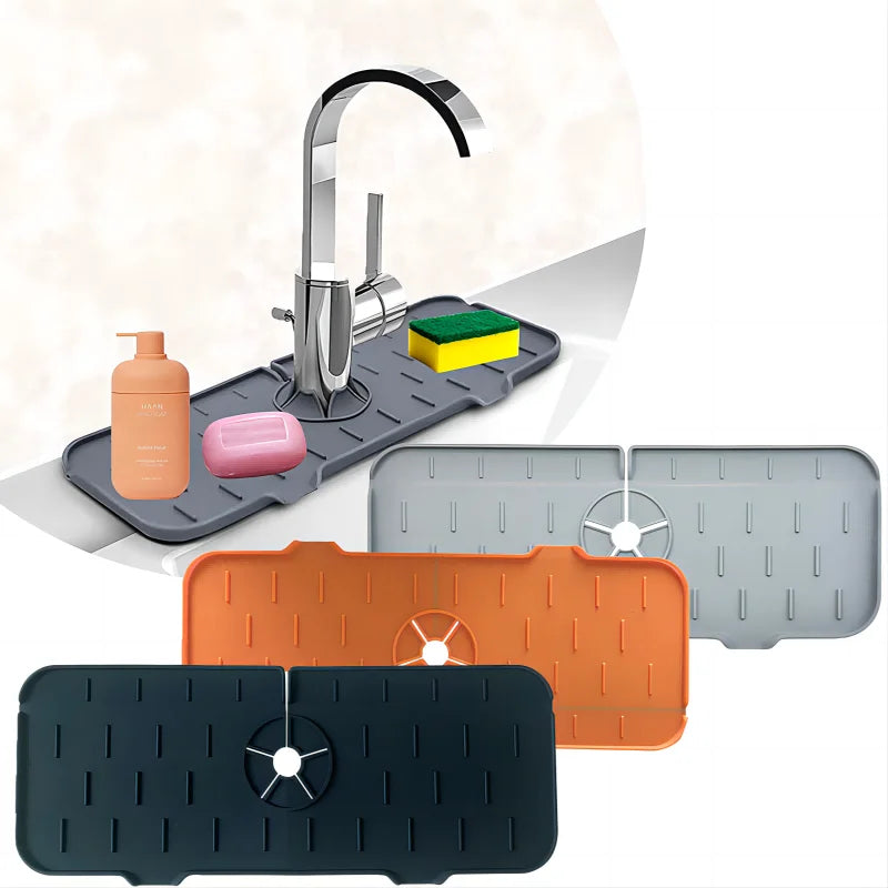 Tapete Absorvente para Torneira em Silicone — Proteção Anti-Salpicos para Cozinha e Casa de Banho