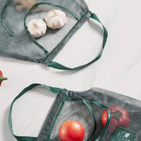 Saco de Rede Suspenso para Frutas e Legumes — Reutilizável com Bolso Duplo
