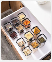 Frascos Herméticos para Cozinha — Conjunto de Potes em Plástico à Prova de Humidade