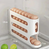 Organizador de Ovos para Frigorífico com Sistema de Rolar Automático — 2 a 4 Camadas