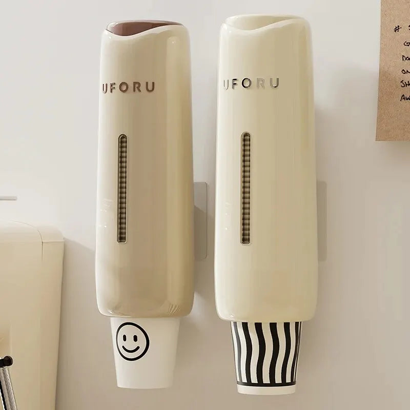 Dispensador de Copos de Parede sem Furos — Suporte para Cozinha e Sala