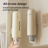 Dispensador de Copos de Parede sem Furos — Suporte para Cozinha e Sala