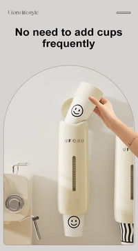 Dispensador de Copos de Parede sem Furos — Suporte para Cozinha e Sala