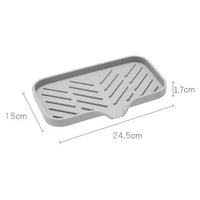 Tábua de Silicone com Escorredor para Lavátorio — Suporte para Esponja, Sabão e Escovas