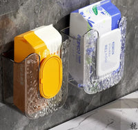 Dispensador de Lenços Húmedos com Autocolante — Suporte de Parede para Cozinha e Casa de Banho