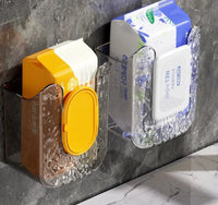Dispensador de Lenços Húmedos com Autocolante — Suporte de Parede para Cozinha e Casa de Banho