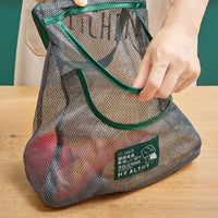 Saco de Rede Suspenso para Frutas e Legumes — Reutilizável com Bolso Duplo